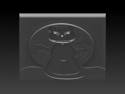 Cat-Cat cat on moon 3D print model