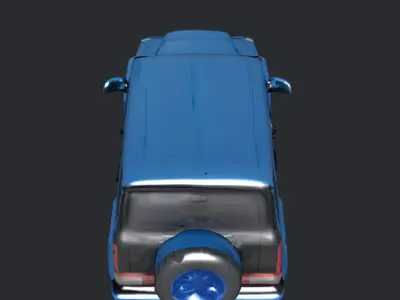 Compact Blue Car   Low Poly 3D Model   Automotive Design 3D model