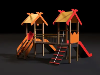 Childrens game complex hills 3D model