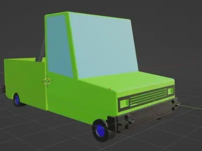3D truck car Free low-poly 3D model