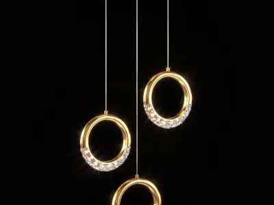 Luxury Ring Led Chandelier 3D model