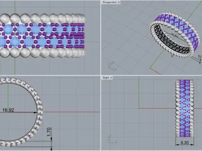 milgrain wedding  ring model 901 3D print model