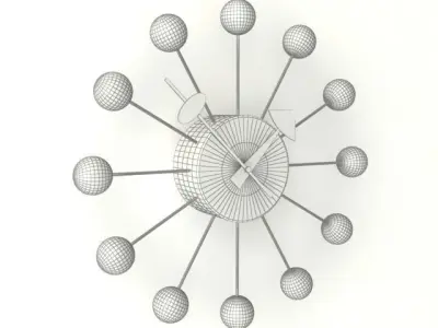 Ball Wall Clock multicolor 3D model
