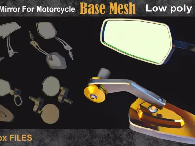 30 Mirror For Motorcycle Base Mesh vol 4 Low-poly 3D model