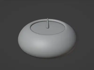 Green Candle with Animated Flame 3D model