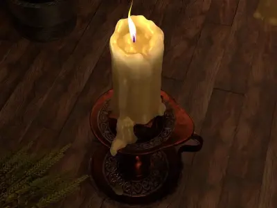 small hand held candle holder 3D model