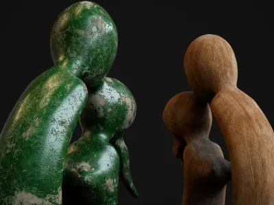 Statuette of a kissing couple 3D model