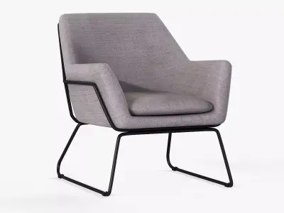 Denice Arm Chair white Low-poly 3D model