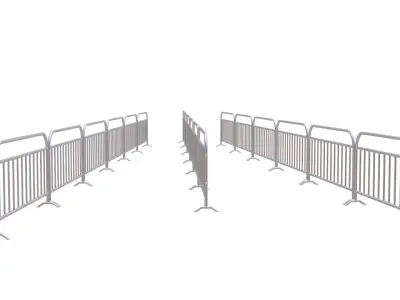 Steel Barricade Fence Low-poly 3D model