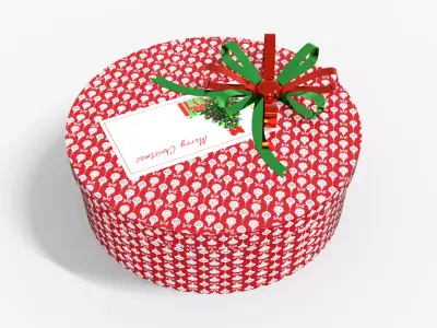 Christmas Gift Box Low-poly 3D model
