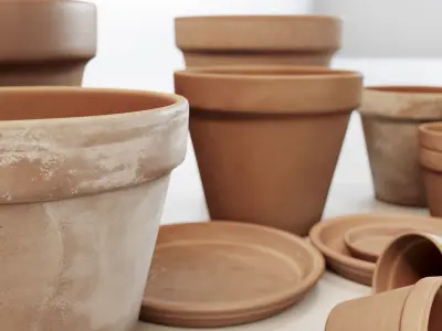 Terracotta Pot Set 3D model