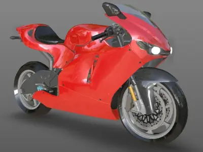 Ducati Heavy Bike 3D Model Games and VR-AR Sports Bikes Low-poly 3D model