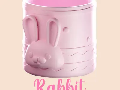 Rabbit Pencil Jar 3D print model