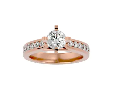 Solitaire ring 3D print model 28