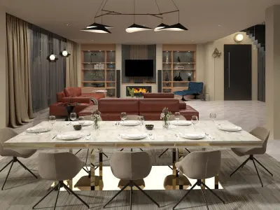 Living Room Interior Design 3D model