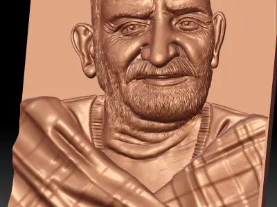 Neem Karoli Baba Relief Mural 3D print model