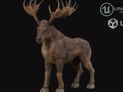 Deer creature Low-poly 3D model