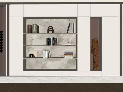 light luxury style decorative cabinets 3D model