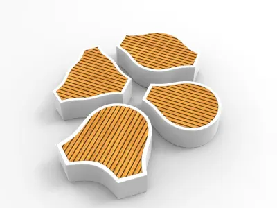 Mongo Modular Seating Low-poly 3D model