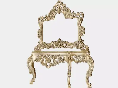Carved console ornament for cnc 02 3D model