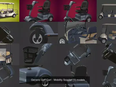 Generic Golf Cart - Mobility Scooter 3D Model Pack