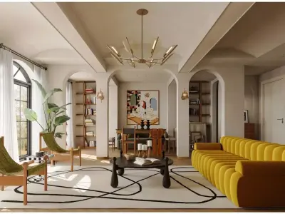 CA - Scandinavian interior scene 3D model