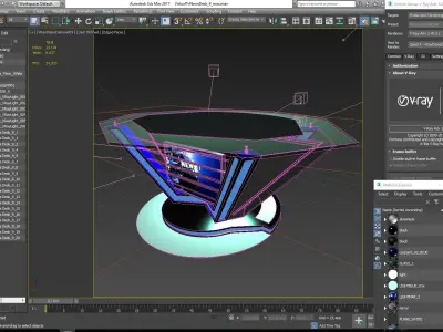 Virtual TV Studio News Desk 9 3D model