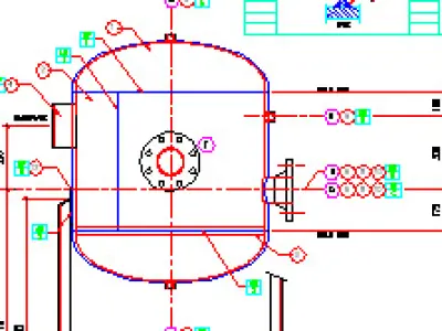 Pressure Vessel 2000kPag and 450L Drawing 3D model