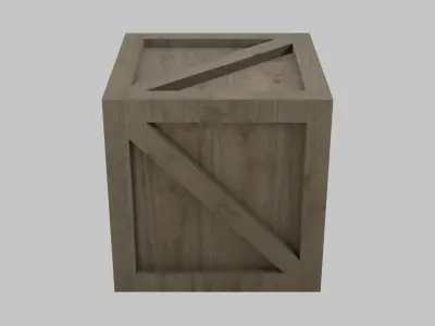 Low Poly Wooden Crate Free low-poly 3D model