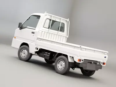 Subaru Sambar 2011 Kei Truck Low-poly 3D model