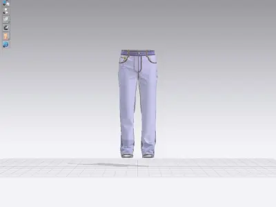 Male denim jean 3D model