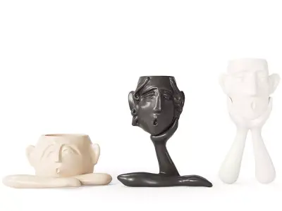 Abstract Figure Statue Pots Collection 3D model