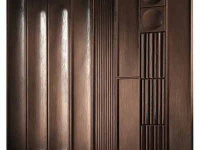 Decorative Wall Panels 3 wood material options 3D model