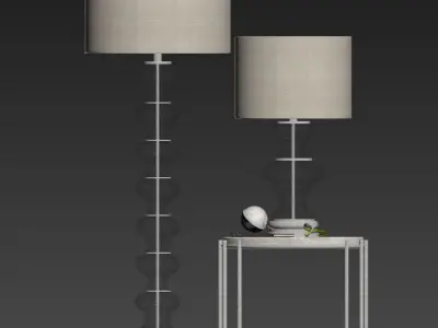 Jasmine Glass Floor and Table Lamp  3D model