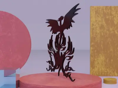 Phoenix - Immortal bird 02 Low-poly 3D model