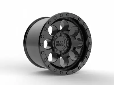 Matte Black Black W Black Bolts Rf  Wheel  3D print model