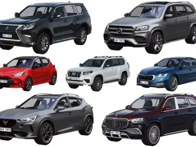 HQ cars collection 8 3D Model Pack