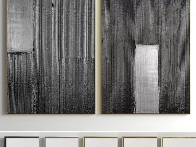 Plaster Two Photo Frame 02 Low-poly 3D model