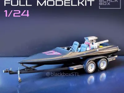 VINTAGE DRAG BOAT FULL MODELKIT 1-24TH 3D print model