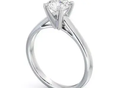 stl file solitaire diamond engagement ring 3D print model