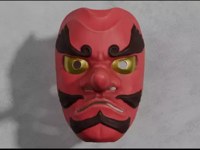 Tengu Mask Japanese theatre Noh 3D model 3D model