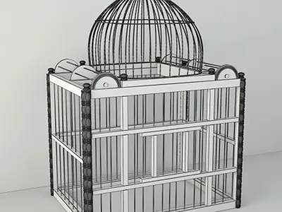 Green Decorative Cage by ZARA HOME 3D model