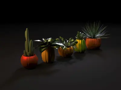 Pumpkin pots set 3D print model