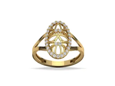 STL 3DM Women Ring Womens Ring Diamonds With Stone Model 3D print model