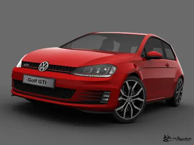 Volkswagen Golf GTI 3 doors 2014 3D model
