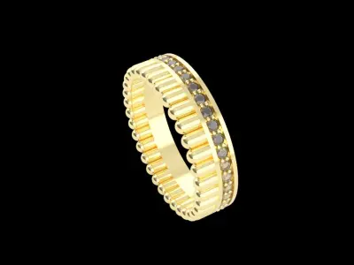 engagement ring diamond sz 17 mm 3D print model