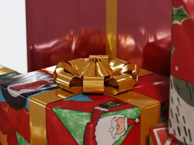 Gifts gift boxes Low-poly 3D model