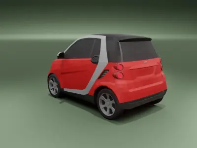 Smart ForTwo low poly 3D model Low-poly 3D model