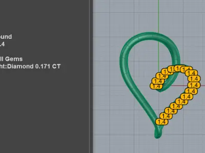 Brilliant Half Pave Heart Necklace 3D print model