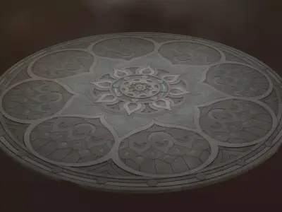 Lotus pattern base platform floor base platform 3D model
